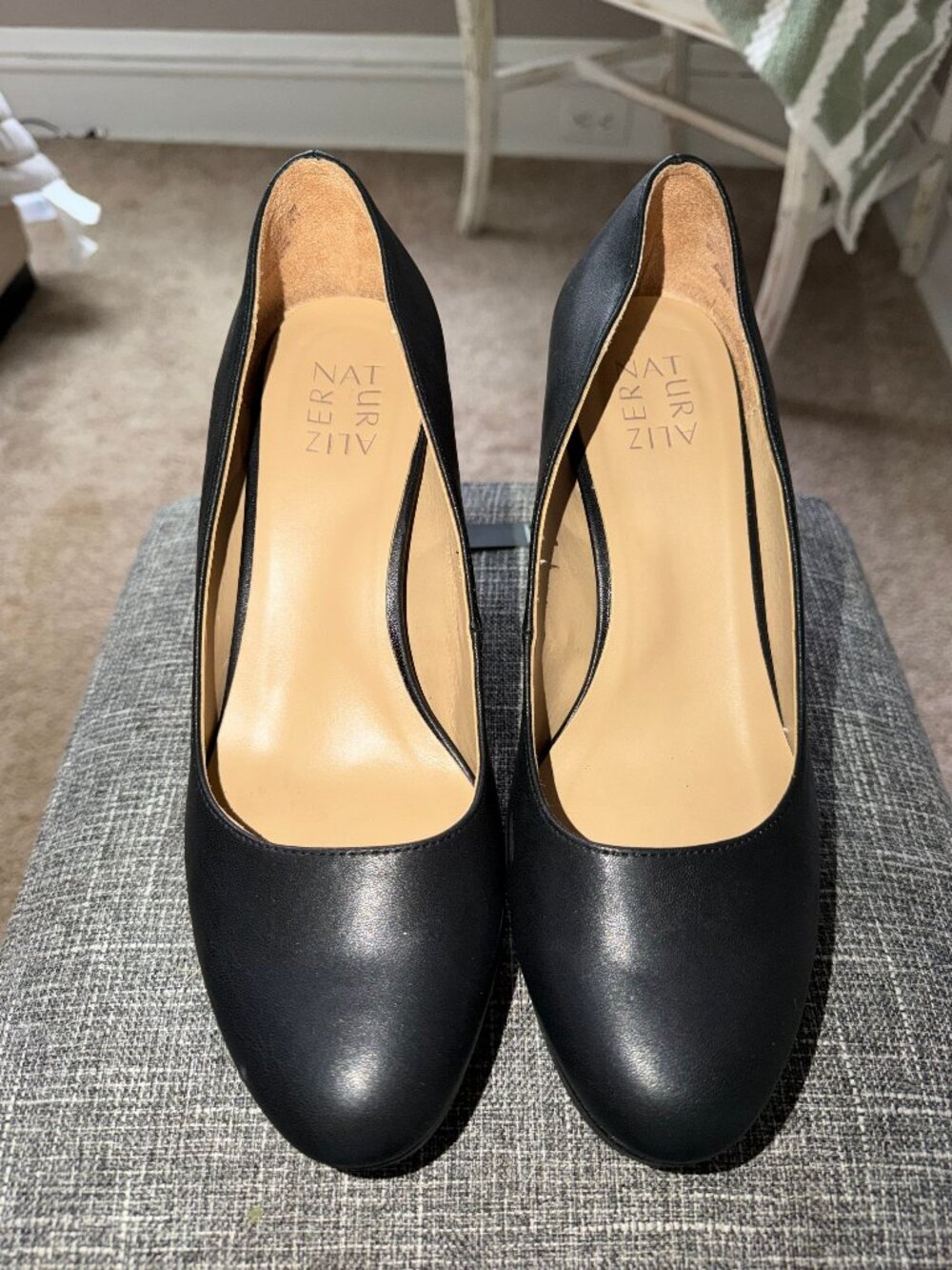 Naturalizer Women's Black Leather Berlin Pump | Size: 9W